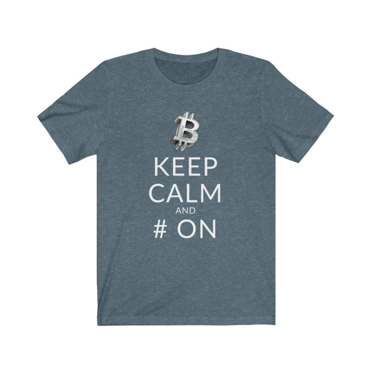 Crypto Clothing Bitcoin Shirt: Keep Calm and # on White