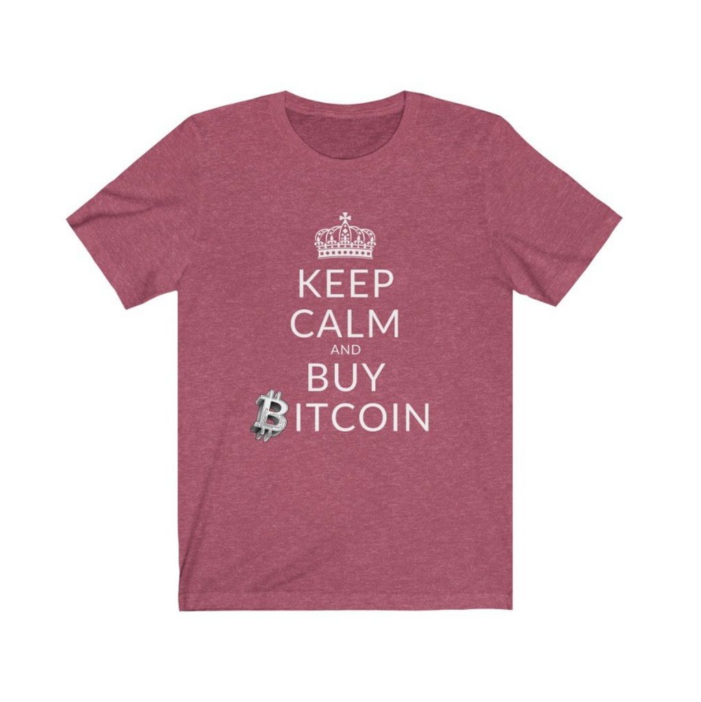 Crypto Clothing Bitcoin Shirt: Keep Calm and Buy Bitcoin