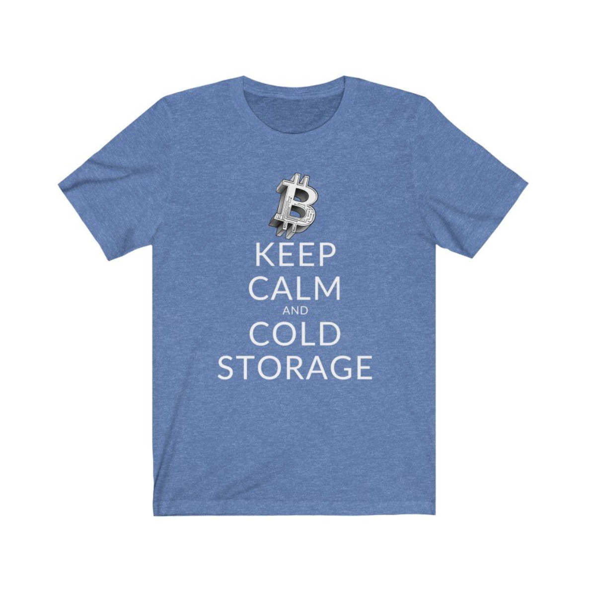 Crypto Clothing Bitcoin Shirt: Keep Calm and Cold Storage White