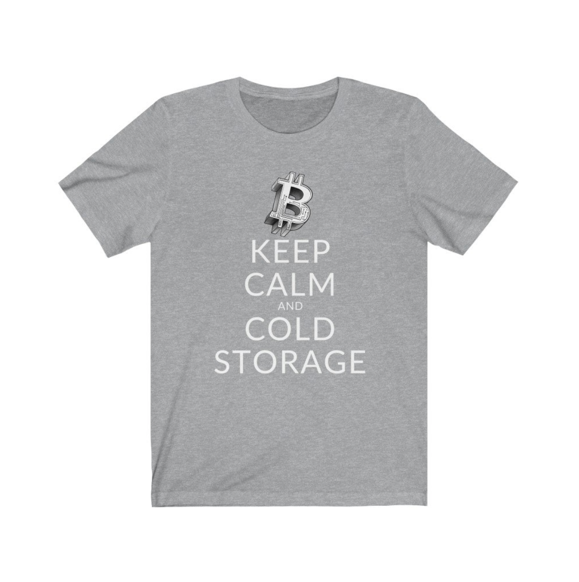 Crypto Clothing Bitcoin Shirt: Keep Calm and Cold Storage White