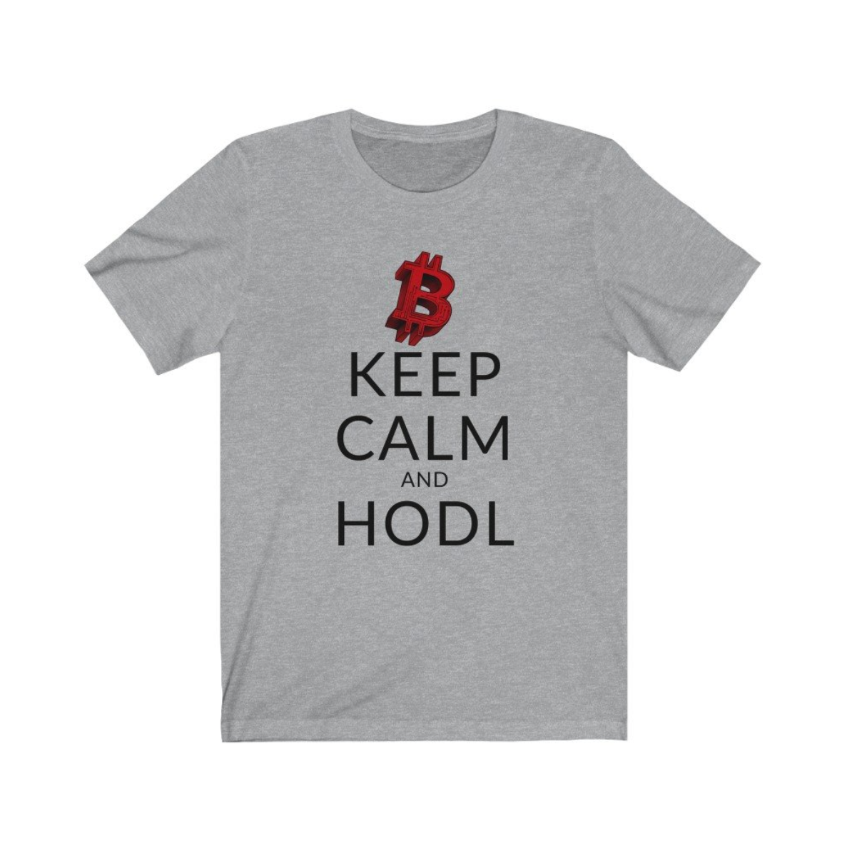 Crypto Clothing Bitcoin Shirt: Keep Calm and HODL Red