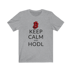 Crypto Clothing Bitcoin Shirt: Keep Calm and HODL Red