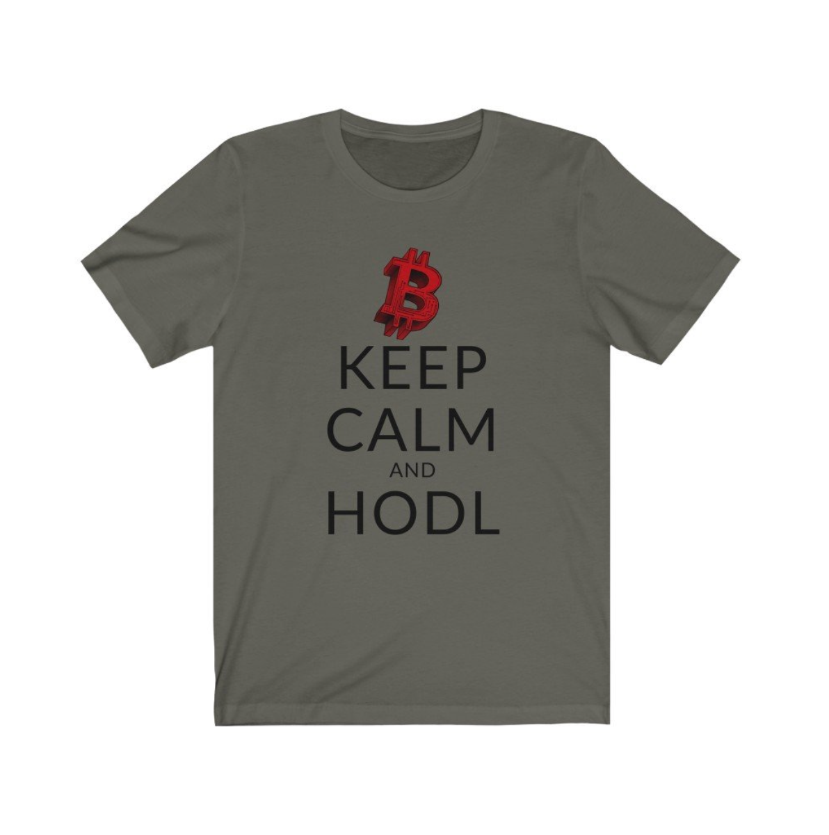 Crypto Clothing Bitcoin Shirt: Keep Calm and HODL Red