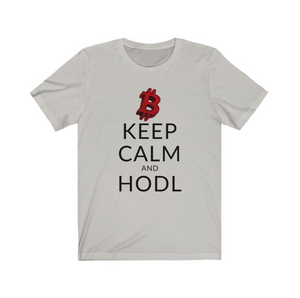 Crypto Clothing Bitcoin Shirt: Keep Calm and HODL Red