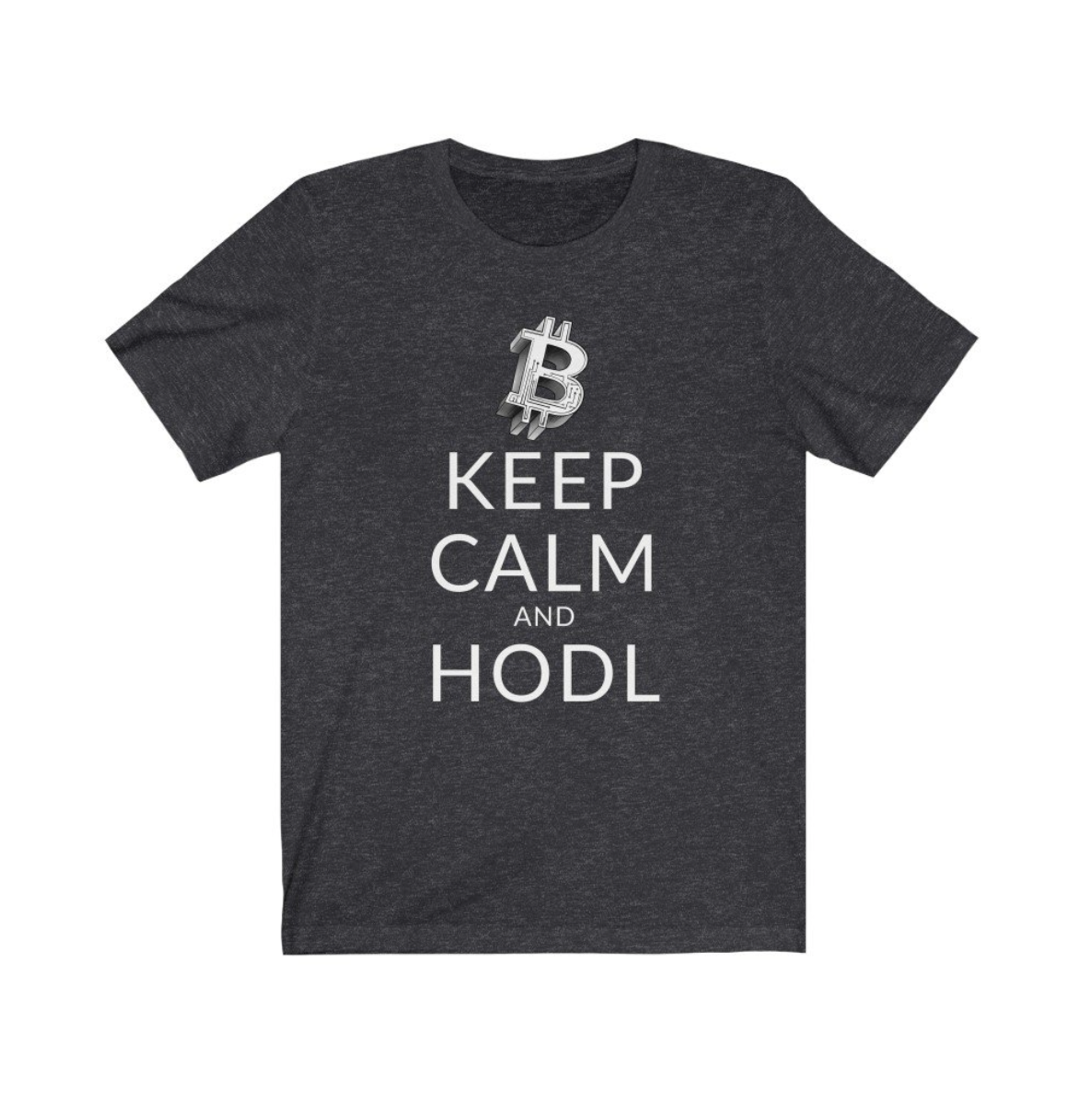 Crypto Clothing Bitcoin Shirt: Keep Calm and HODL White