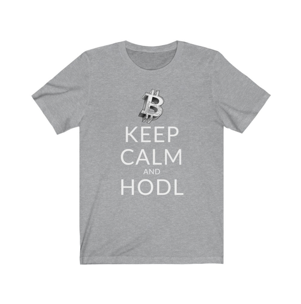 Crypto Clothing Bitcoin Shirt: Keep Calm and HODL White