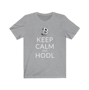 Crypto Clothing Bitcoin Shirt: Keep Calm and HODL White