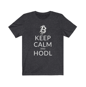 Crypto Clothing Bitcoin Shirt: Keep Calm and HODL White