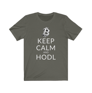 Crypto Clothing Bitcoin Shirt: Keep Calm and HODL White