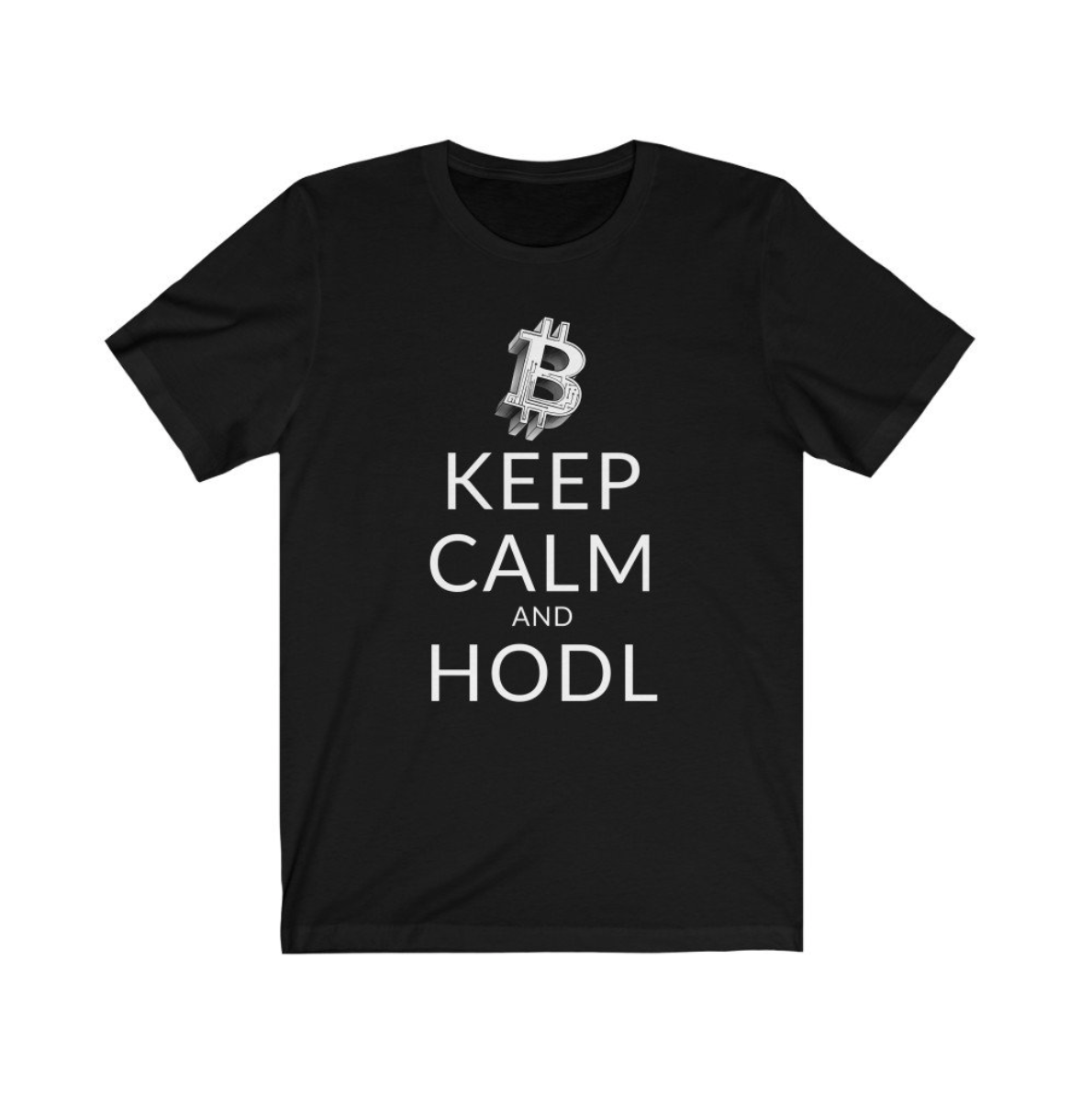 Crypto Clothing Bitcoin Shirt: Keep Calm and HODL White