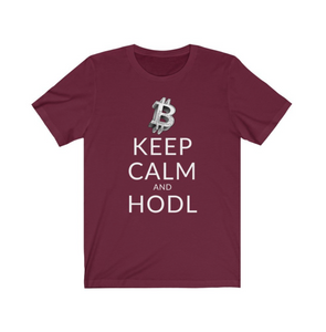 Crypto Clothing Bitcoin Shirt: Keep Calm and HODL White